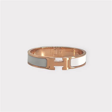 white and rose gold hermes bracelet